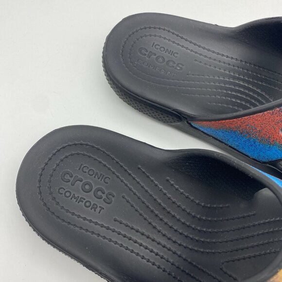 CROCS Classic Spray Dye Two Strap Slide Sandals Mens 10 Womens 12 Rainbow main image 12